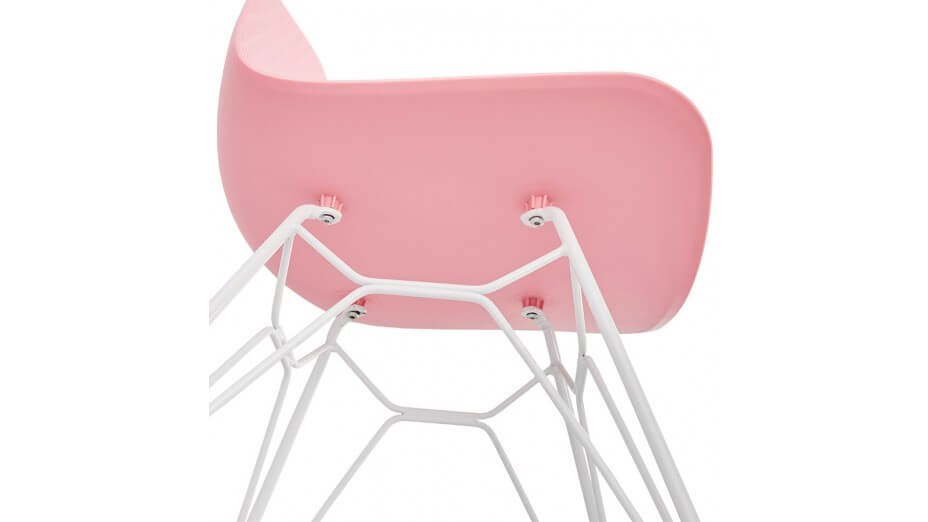 Chaise design Rose pied blanc - Lassy