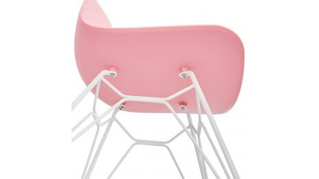 Chaise design Rose pied blanc - Lassy