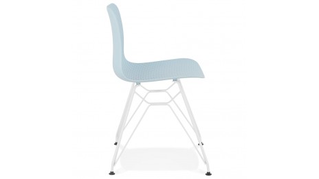 Chaise design Bleu pied blanc - Lassy