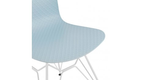 Chaise design Bleu pied blanc - Lassy