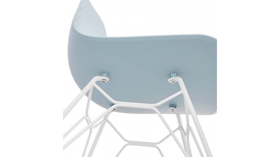 Chaise design Bleu pied blanc - Lassy