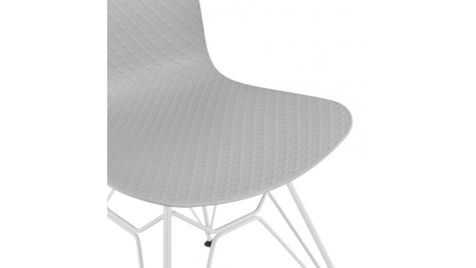 Chaise design Grise pied blanc - Lassy