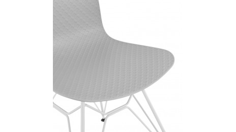 Chaise design Grise pied blanc - Lassy