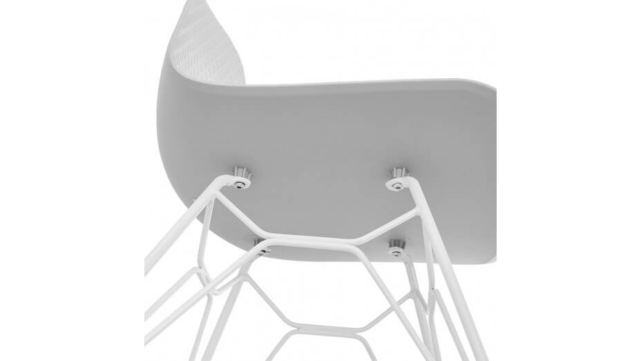 Chaise design Grise pied blanc - Lassy