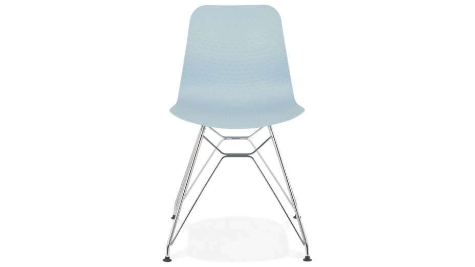 Chaise design Bleu pied chromé - Lassy Chaise design Bleu pied chromé - Lassy