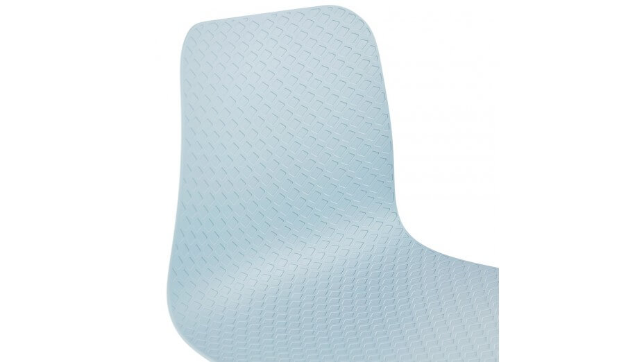 Chaise design Bleu pied chromé - Lassy
