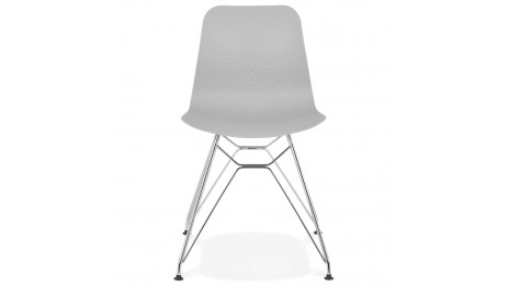 Chaise design Grise pied chromé - Lassy