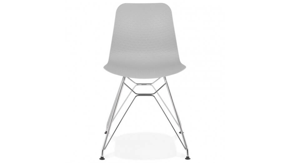 Chaise design Grise pied chromé - Lassy Chaise design Grise pied chromé - Lassy