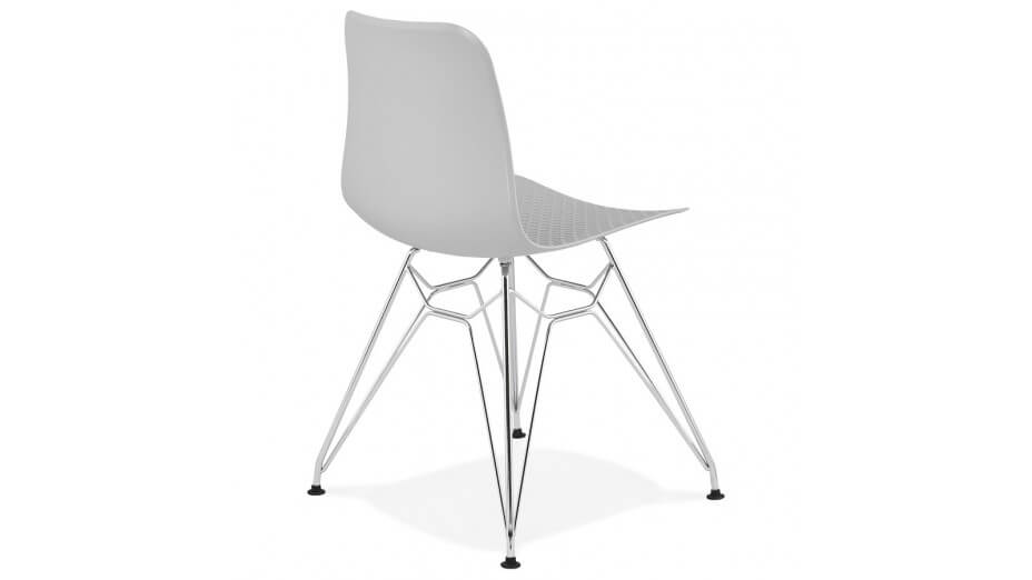 Chaise design Grise pied chromé - Lassy