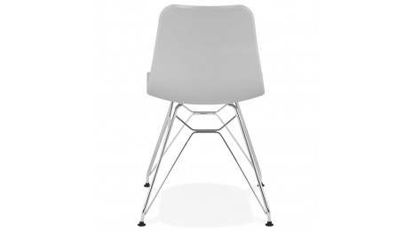 Chaise design Grise pied chromé - Lassy