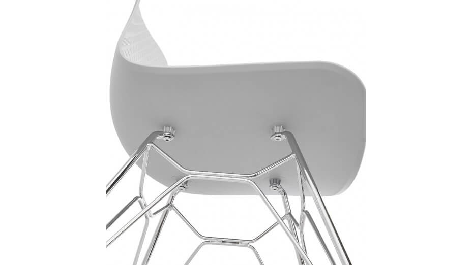 Chaise design Grise pied chromé - Lassy