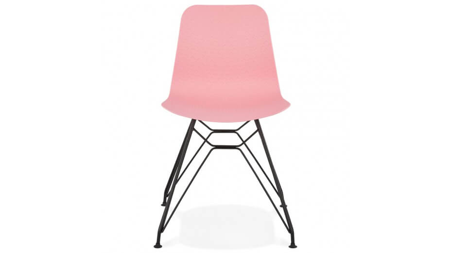 Chaise design Rose pied noir - Lassy Chaise design Rose pied noir - Lassy