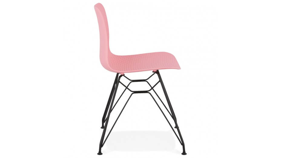 Chaise design Rose pied noir - Lassy