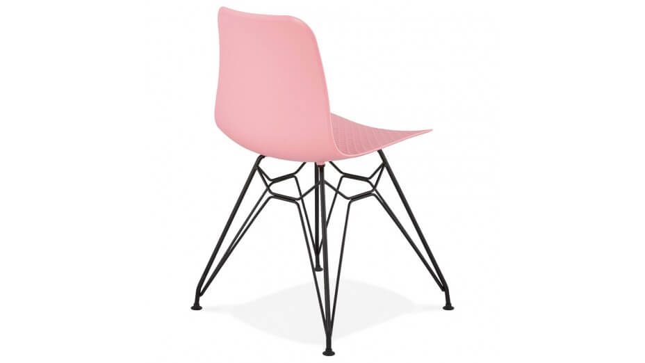 Chaise design Rose pied noir - Lassy