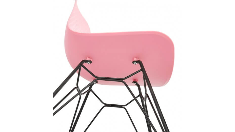 Chaise design Rose pied noir - Lassy