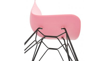 Chaise design Rose pied noir - Lassy