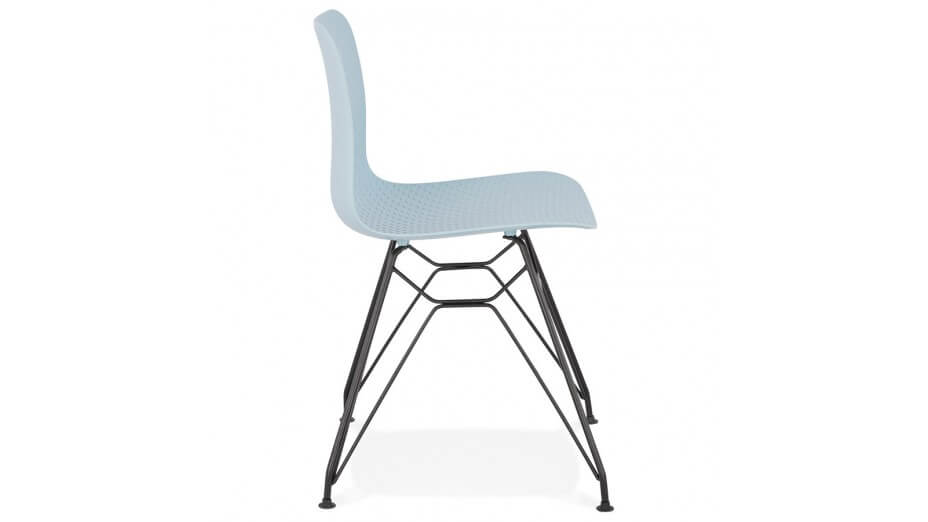 Chaise design Bleu pied noir - Lassy