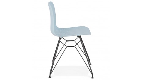 Chaise design Bleu pied noir - Lassy