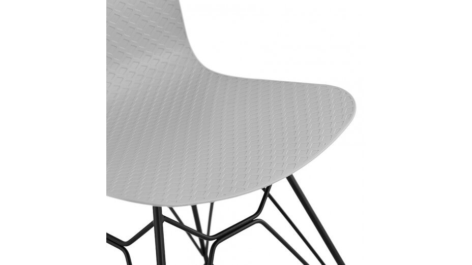 Chaise design Grise pied noir - Lassy