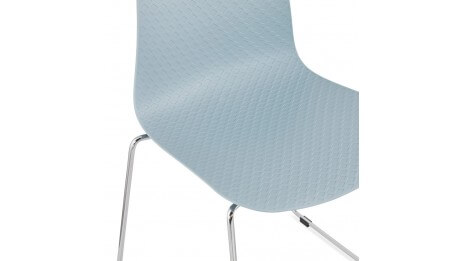 Chaise design bleu empilable pied chromé - VERO