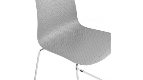 Chaise design Grise empilable pied chromé - VERO