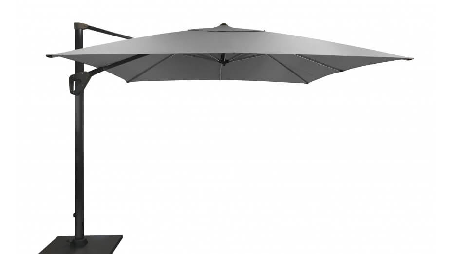 Parasol déporté 300 x 400 cm toile Hotsun gris clair - SOLI