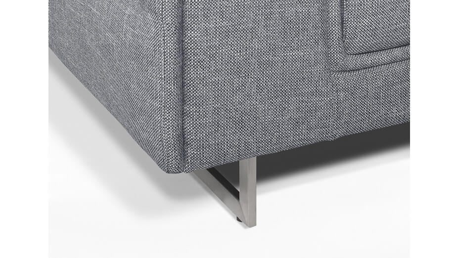 Canapé en tissu design 2 places gris avec têtières Street