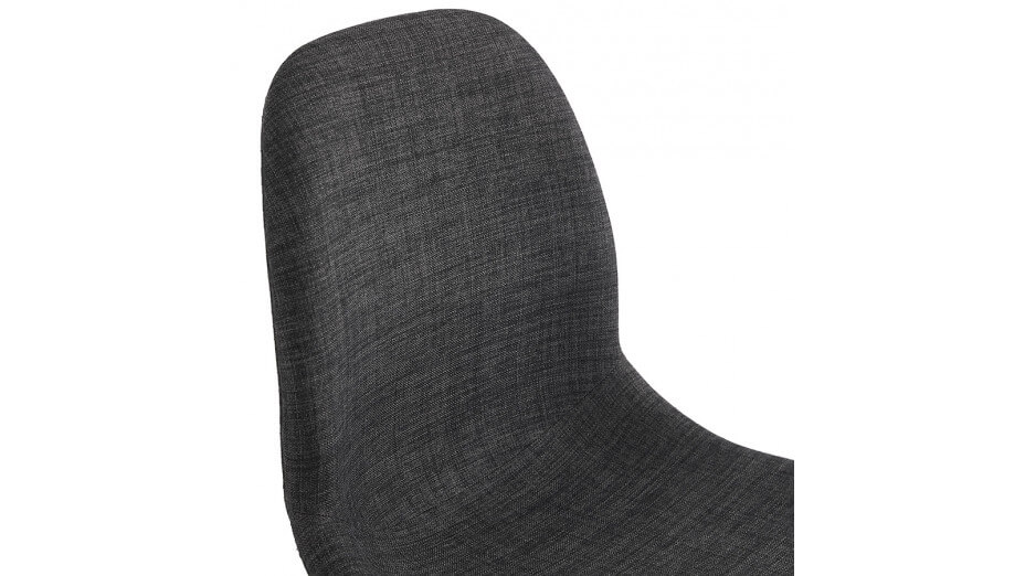 Chaise empilable Tissu gris anthracite pied chromé - DEBI