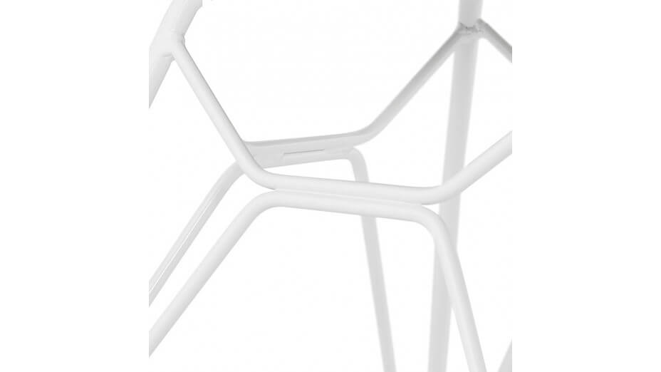 Chaise design Tissu gris anthracite pied blanc - Nala