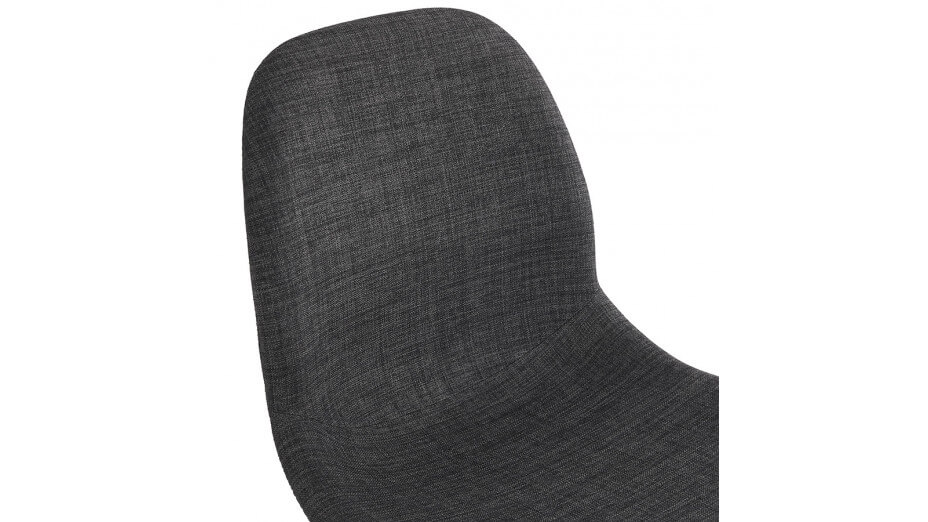 Chaise design Tissu gris anthracite pied noir - Nala