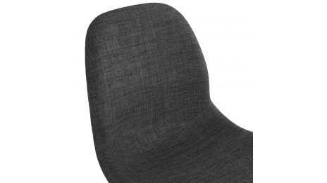 Chaise design Tissu gris anthracite pied noir - Nala