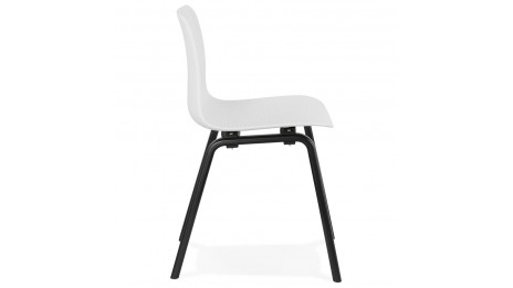 Chaise design blanche pied noir  - Julia