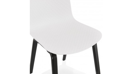 Chaise design blanche pied noir  - Julia