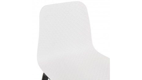 Chaise design blanche pied noir  - Julia