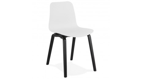 Chaise design blanche pied noir  - Julia