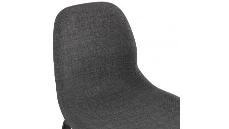 Chaise design Tissu gris anthracite pied noir - Julia