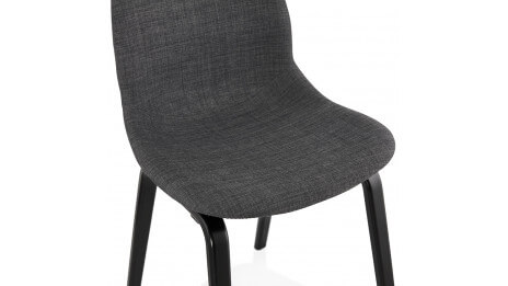 Chaise design Tissu gris anthracite pied noir - Julia