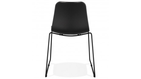 Chaise design noire empilable pied métal noir -VERO