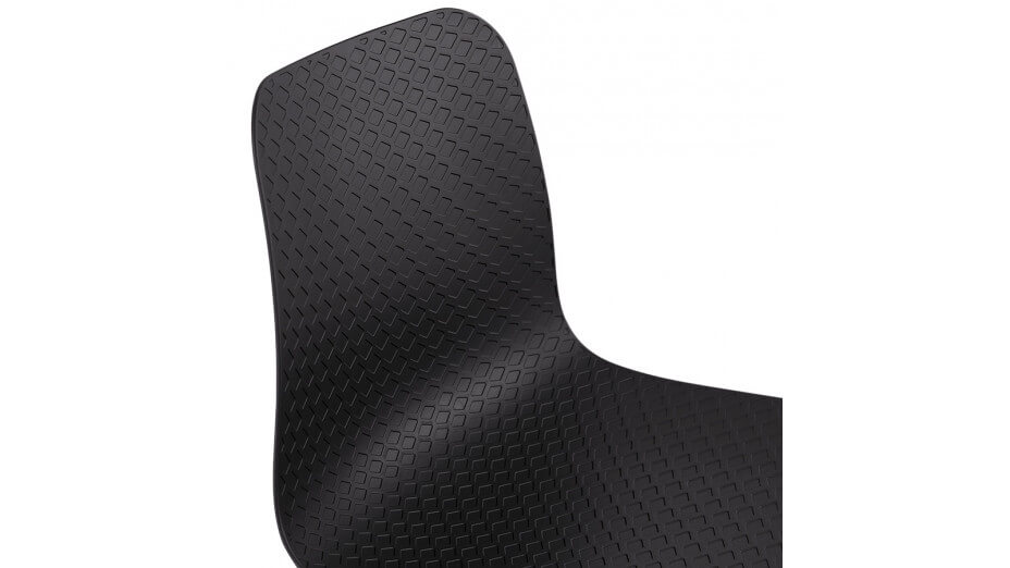 Chaise design noire empilable pied métal noir -VERO