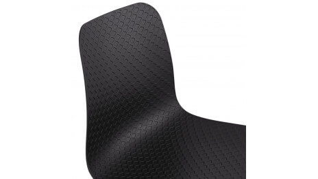 Chaise design noire empilable pied métal noir -VERO