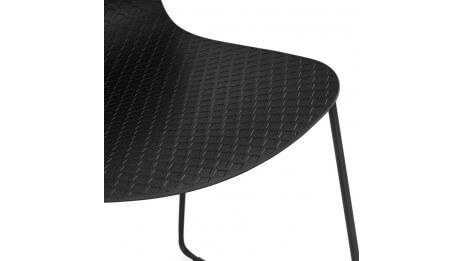 Chaise design noire empilable pied métal noir -VERO