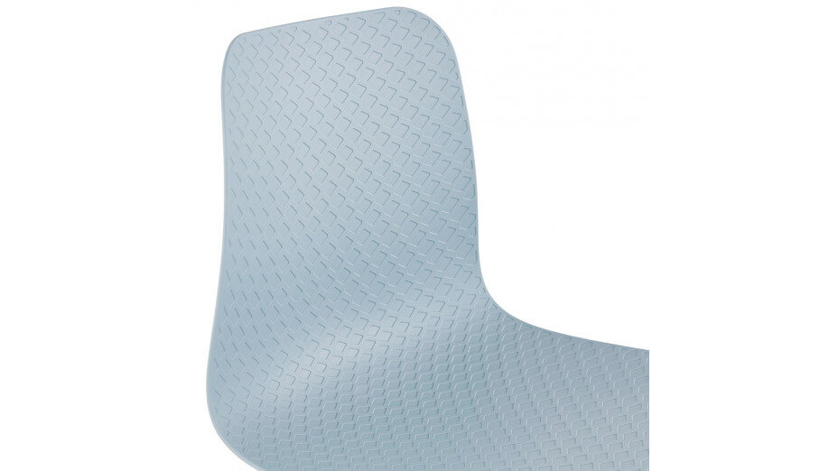 Chaise design bleu empilable pied métal noir - VERO