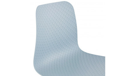 Chaise design bleu empilable pied métal noir - VERO