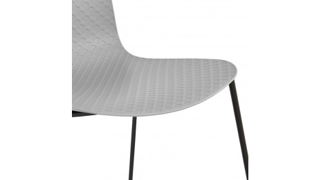 Chaise design Grise empilable pied métal noir - VERO