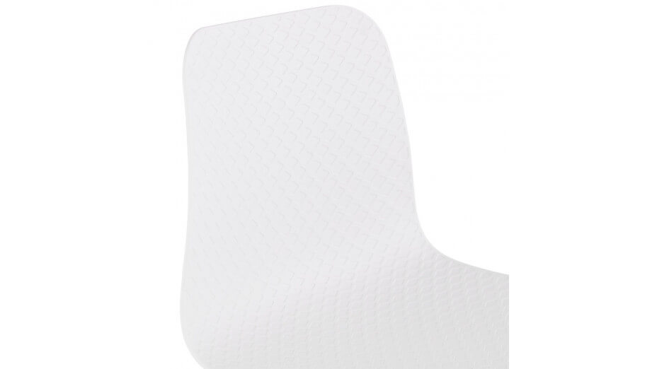 Chaise design blanche empilable pied métal noir - VERO