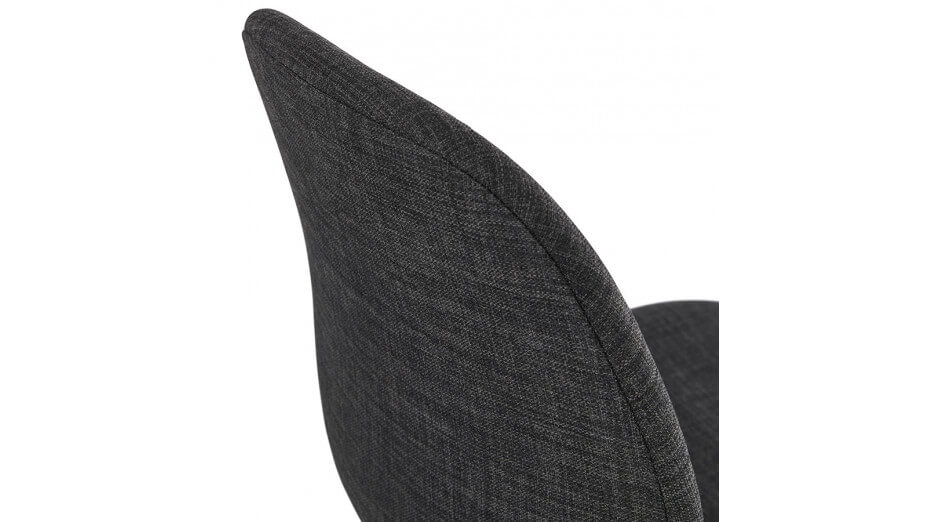 Chaise empilable Tissu gris anthracite pied métal noir - DEBI