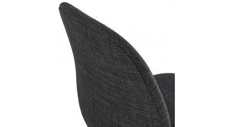 Chaise empilable Tissu gris anthracite pied métal noir - DEBI