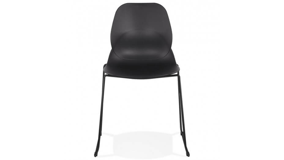 Chaise empilable noire pied métal noir - Valou