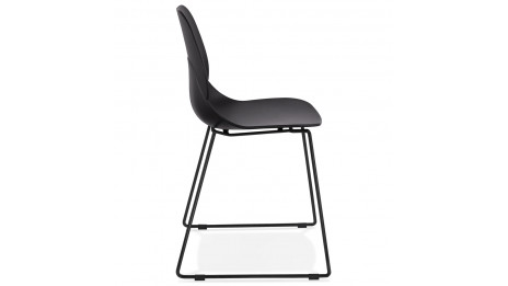 Chaise empilable noire pied métal noir - Valou