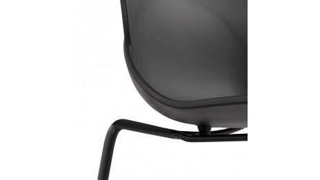 Chaise empilable noire pied métal noir - Valou